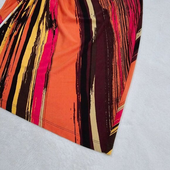 Worthington ✦ Abstract Midi Dress ✦ Sleeveless Asymmetrical Stretch Knit NWT M - Picture 7 of 16